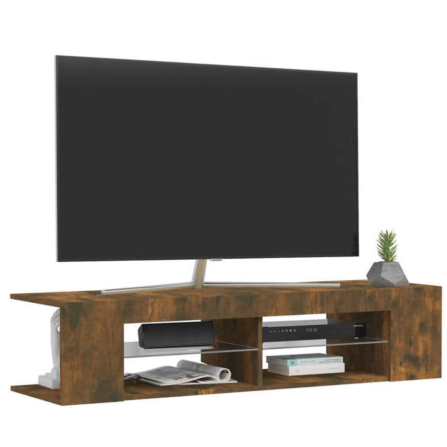Tv-meubel LED-verlichting 135x39x30 cm gerookt eikenkleurig Gerookt eiken