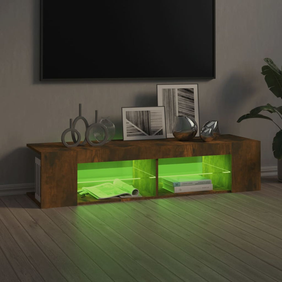 Tv-meubel LED-verlichting 135x39x30 cm gerookt eikenkleurig Gerookt eiken