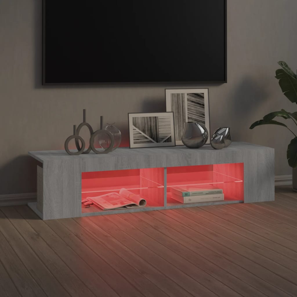 Tv-Meubel Met Led-Verlichting 35X39X30 Cm Eiken Grijs sonoma