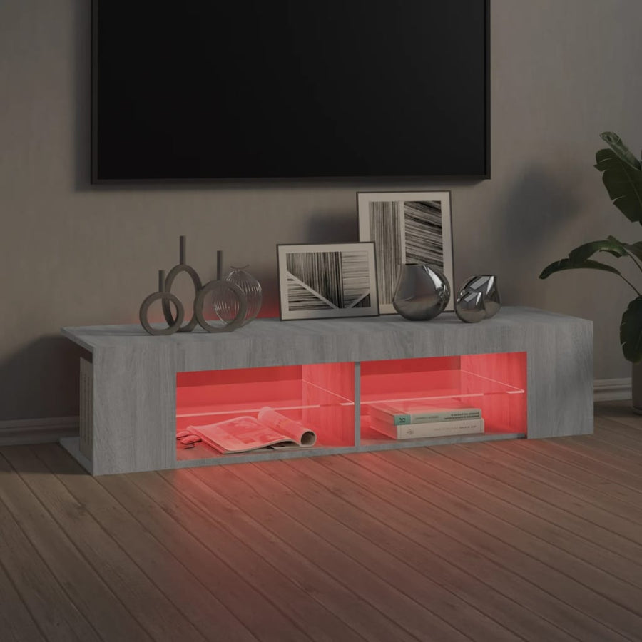 Tv-Meubel Met Led-Verlichting 35X39X30 Cm Eiken Grijs sonoma