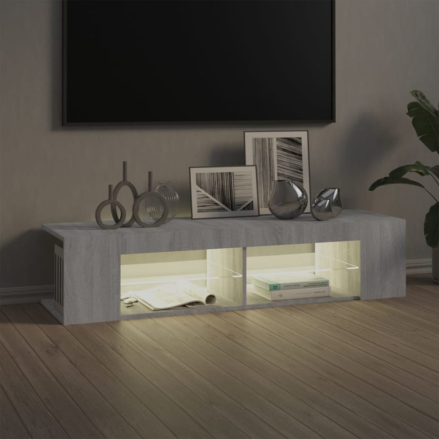 Tv-Meubel Met Led-Verlichting 35X39X30 Cm Eiken Grijs sonoma