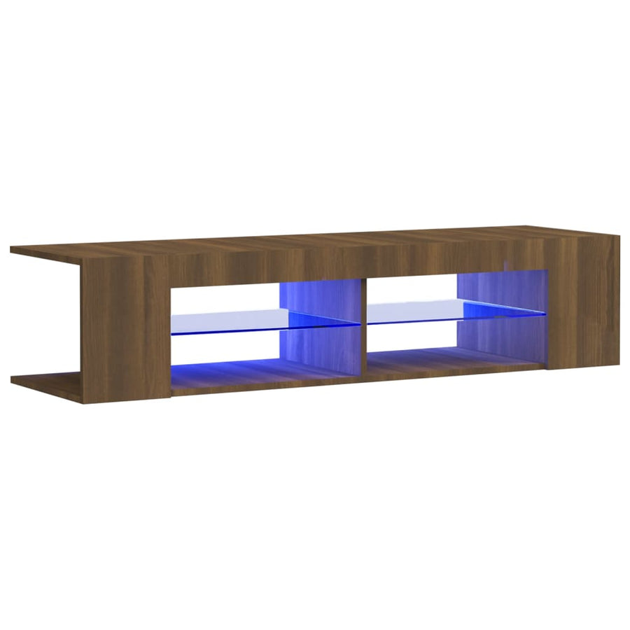Tv-Meubel Met Led-Verlichting 35X39X30 Cm Bruin Eikenkleur Bruineiken