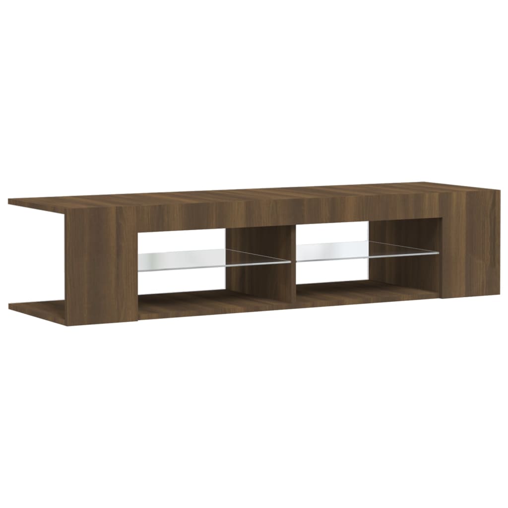 Tv-Meubel Met Led-Verlichting 35X39X30 Cm Bruin Eikenkleur Bruineiken