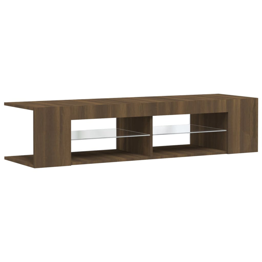 Tv-Meubel Met Led-Verlichting 35X39X30 Cm Bruin Eikenkleur Bruineiken
