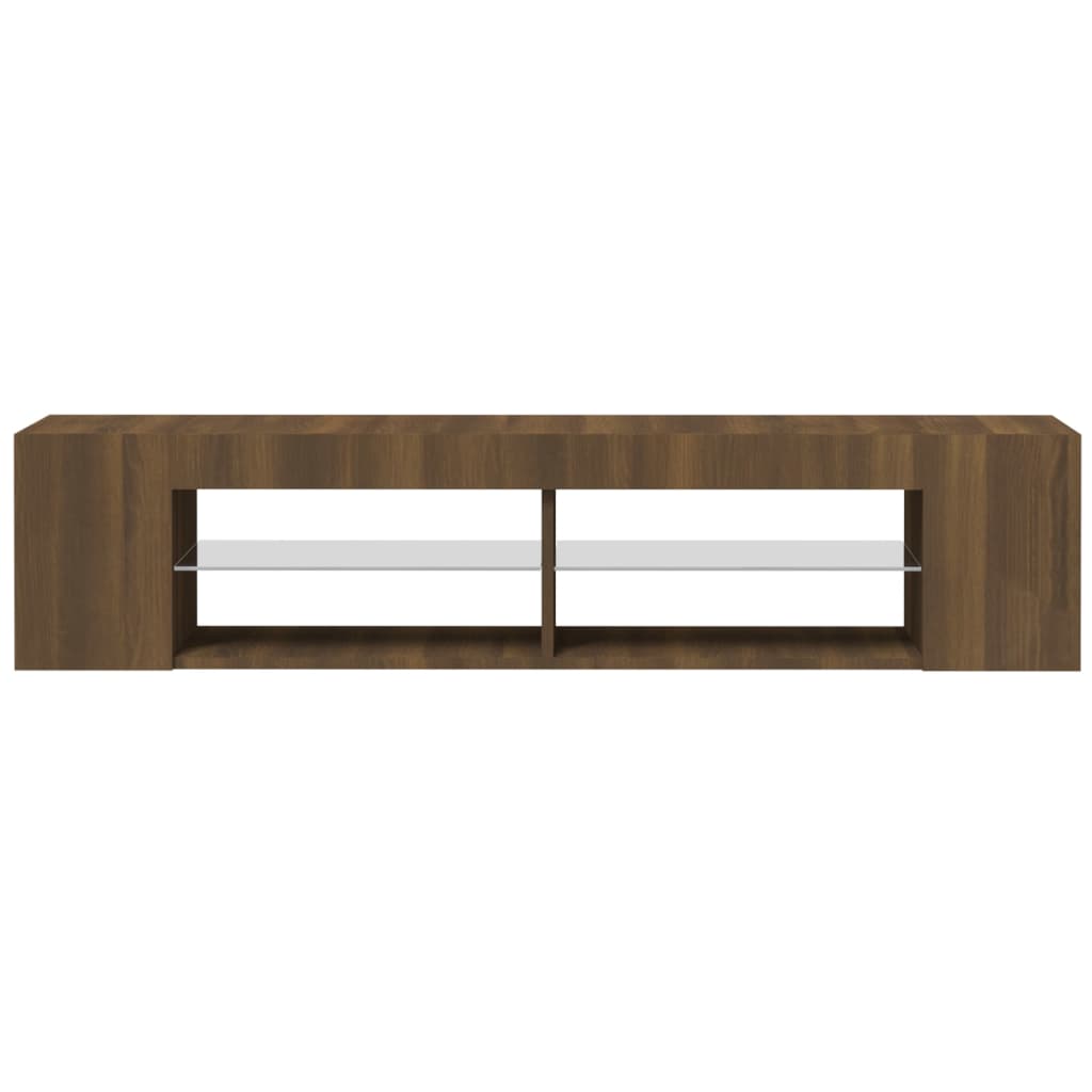 Tv-Meubel Met Led-Verlichting 35X39X30 Cm Bruin Eikenkleur Bruineiken