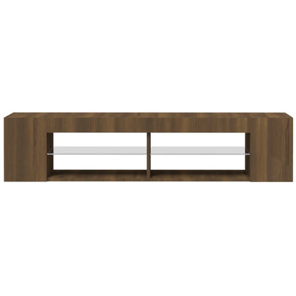 Tv-Meubel Met Led-Verlichting 35X39X30 Cm Bruin Eikenkleur Bruineiken