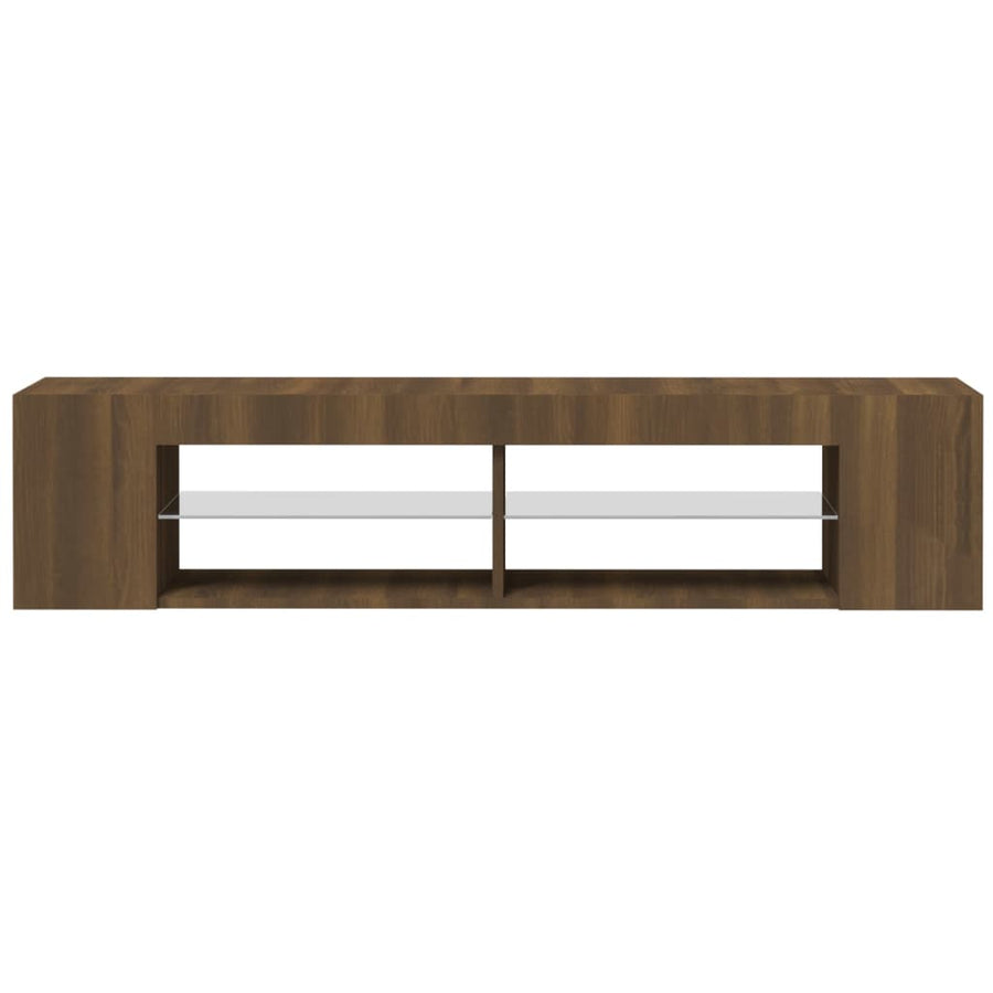 Tv-Meubel Met Led-Verlichting 35X39X30 Cm Bruin Eikenkleur Bruineiken