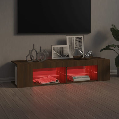 Tv-Meubel Met Led-Verlichting 35X39X30 Cm Bruin Eikenkleur Bruineiken