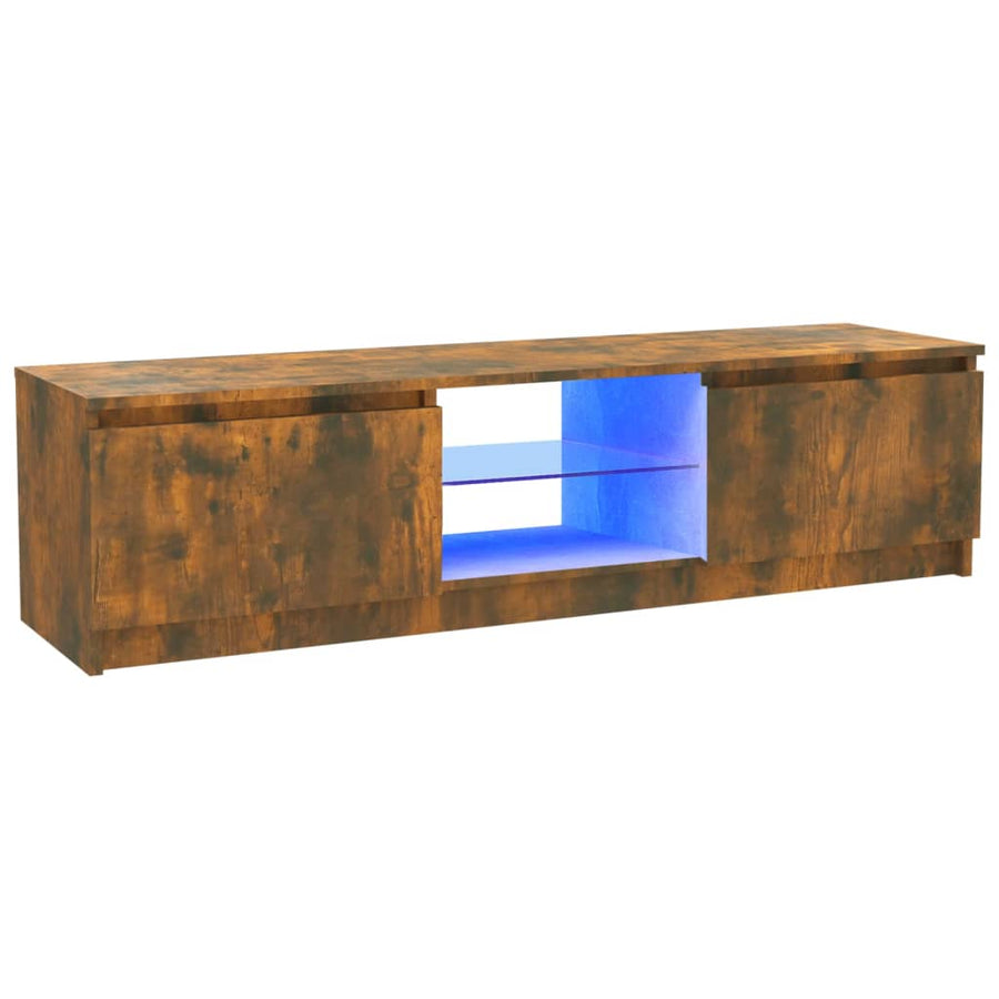 Tv-Meubel Met Led-Verlichting 20X30X35,5 Cm Kleur 120 x 30 x 35.5 cm Gerookt eiken