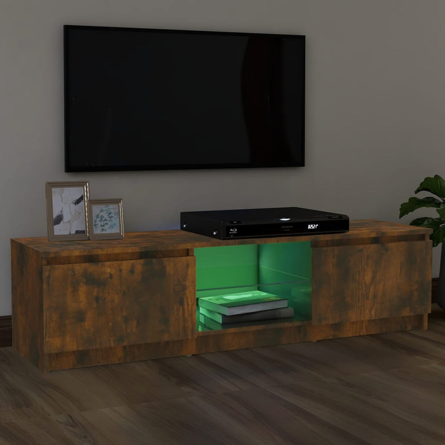 Tv-Meubel Met Led-Verlichting 20X30X35,5 Cm Kleur 120 x 30 x 35.5 cm Gerookt eiken