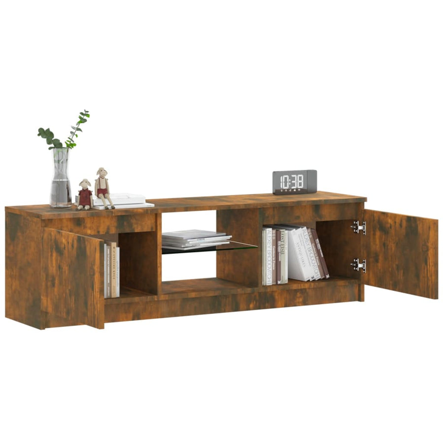 Tv-Meubel Met Led-Verlichting 20X30X35,5 Cm Kleur 120 x 30 x 35.5 cm Gerookt eiken