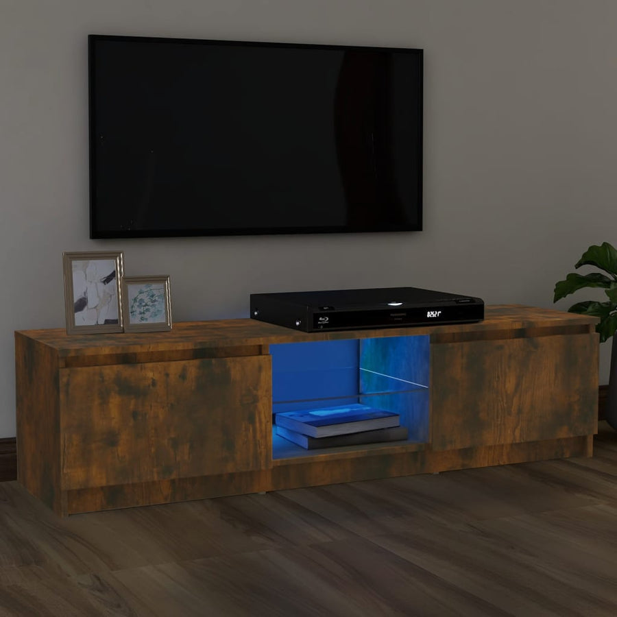 Tv-Meubel Met Led-Verlichting 20X30X35,5 Cm Kleur 120 x 30 x 35.5 cm Gerookt eiken