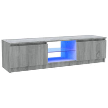 Tv-Meubel Met Led-Verlichting 20X30X35,5 Cm Eiken 120 x 30 x 35.5 cm Grijs sonoma