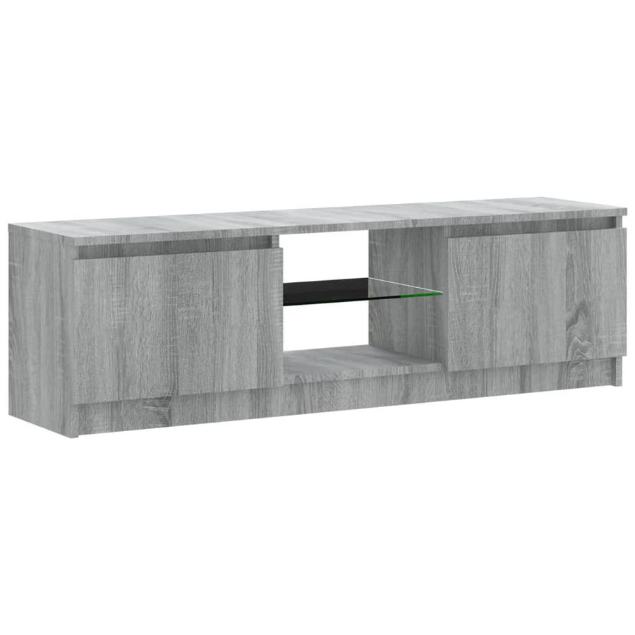 Tv-Meubel Met Led-Verlichting 20X30X35,5 Cm Eiken 120 x 30 x 35.5 cm Grijs sonoma