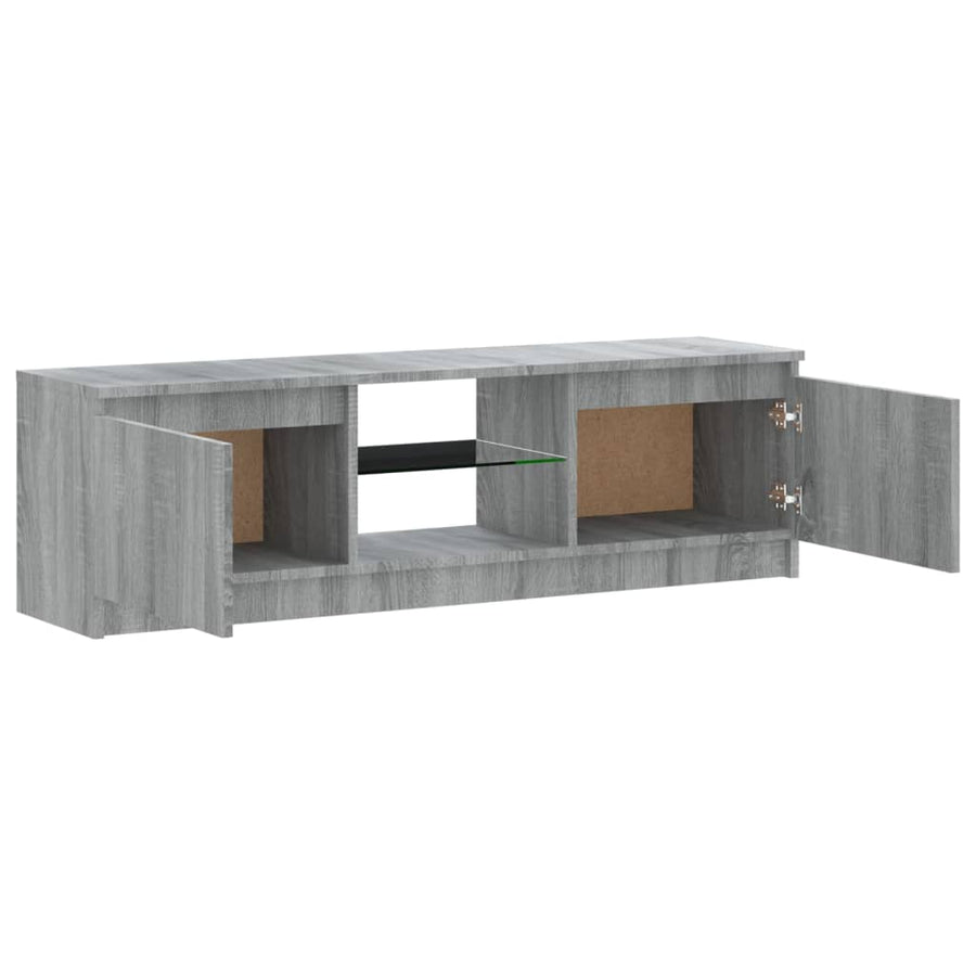 Tv-Meubel Met Led-Verlichting 20X30X35,5 Cm Eiken 120 x 30 x 35.5 cm Grijs sonoma