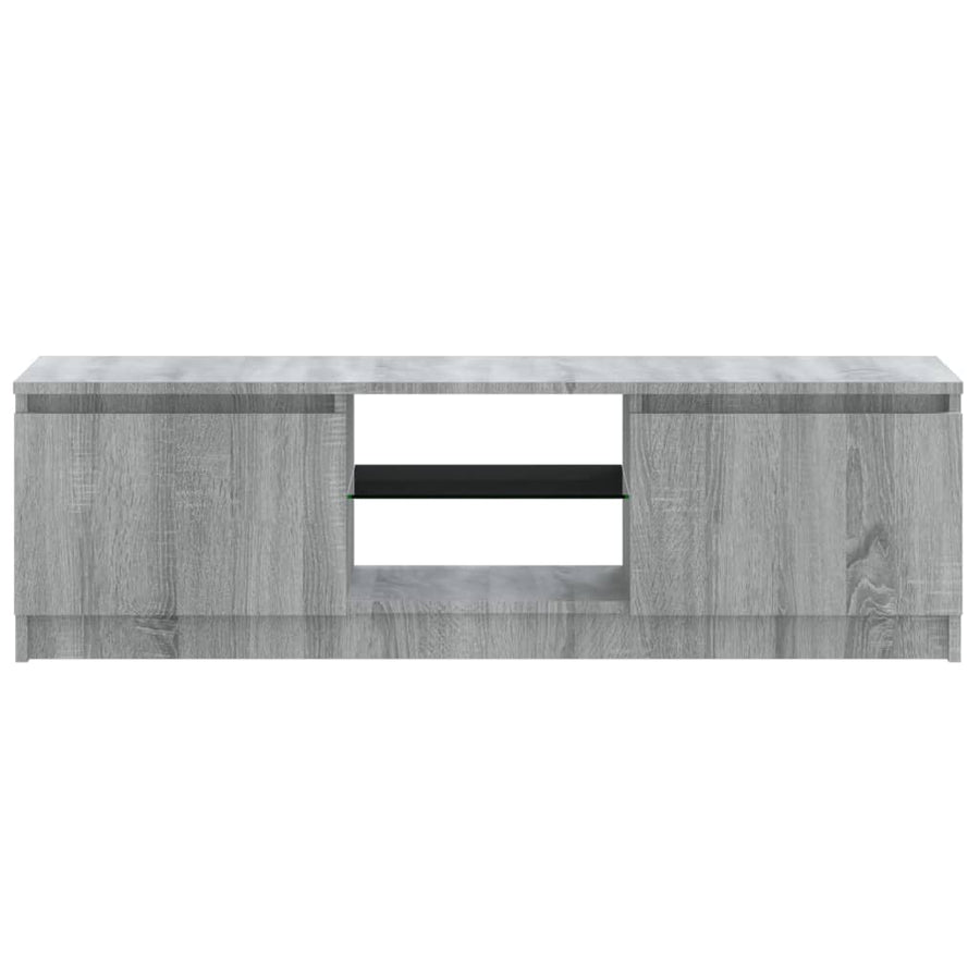 Tv-Meubel Met Led-Verlichting 20X30X35,5 Cm Eiken 120 x 30 x 35.5 cm Grijs sonoma