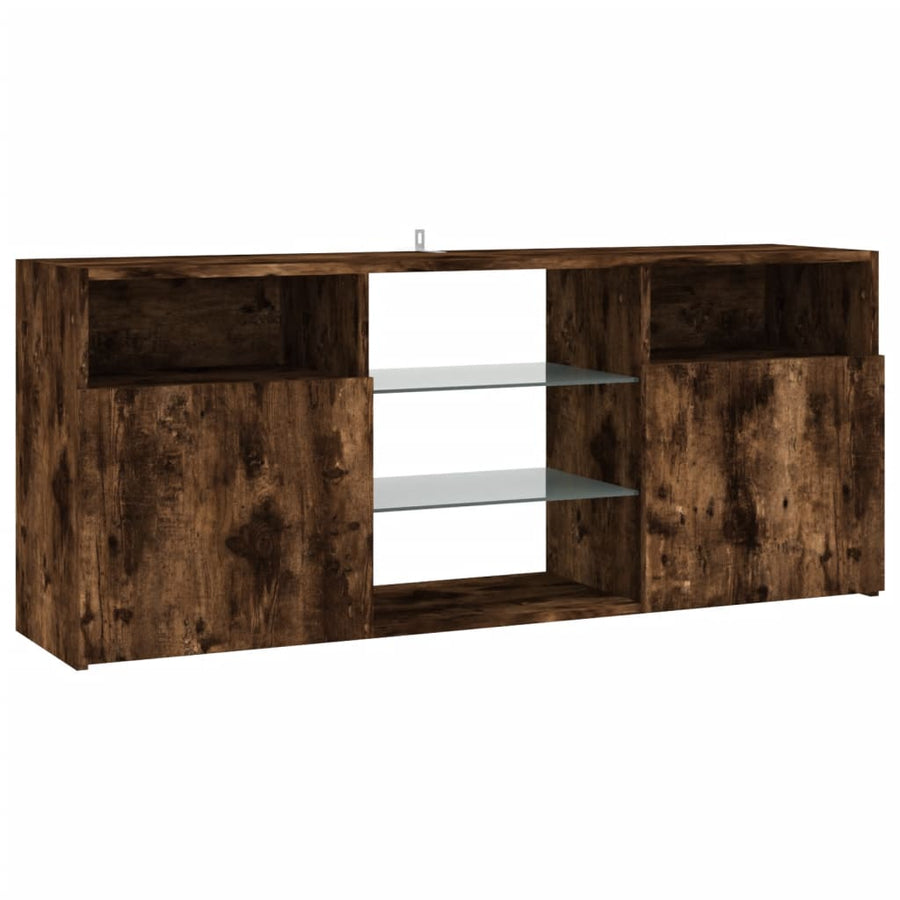 Tv-meubel met LED-verlichting 120x30x50 cm gerookt eikenkleurig Gerookt eiken