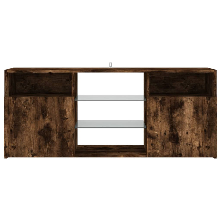 Tv-meubel met LED-verlichting 120x30x50 cm gerookt eikenkleurig Gerookt eiken