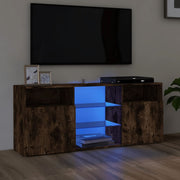 TV cabinet with LED lighting 120x30x50 cm smoked oak