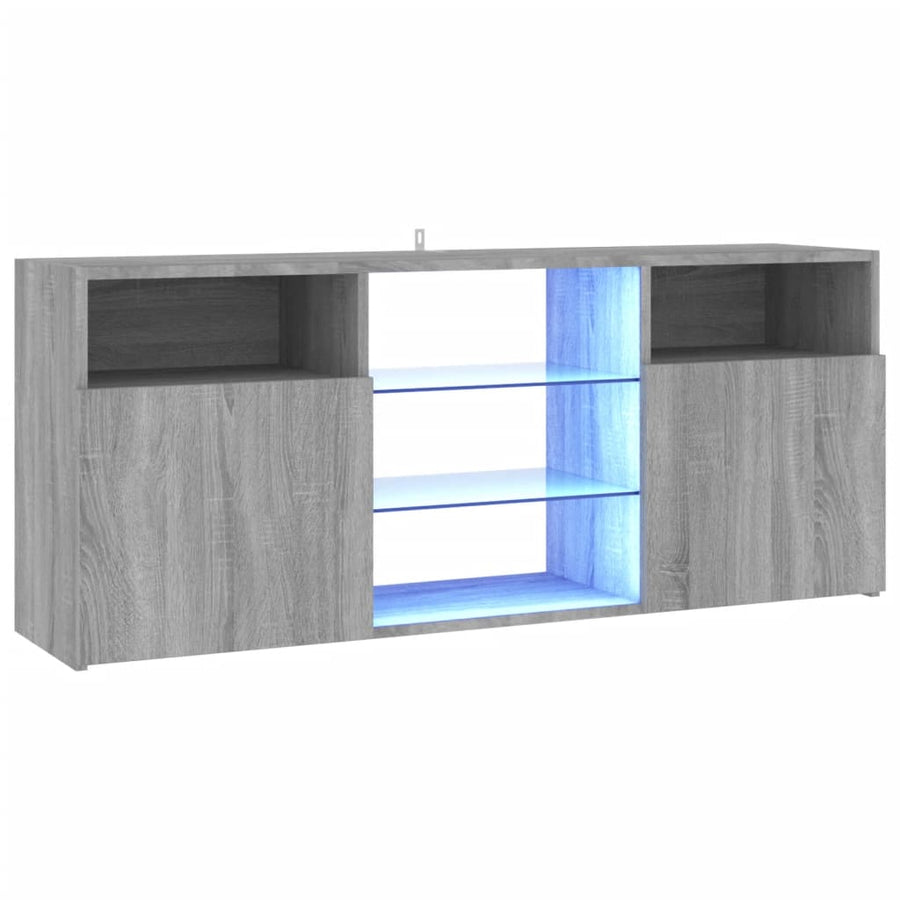 Tv-meubel met LED-verlichting 120x30x50 cm grijs sonoma eiken Grijs sonoma
