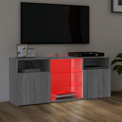 Tv-meubel met LED-verlichting 120x30x50 cm grijs sonoma eiken Grijs sonoma