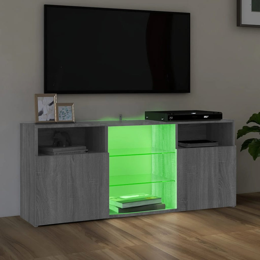 Tv-meubel met LED-verlichting 120x30x50 cm grijs sonoma eiken Grijs sonoma