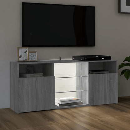 Tv-meubel met LED-verlichting 120x30x50 cm grijs sonoma eiken Grijs sonoma
