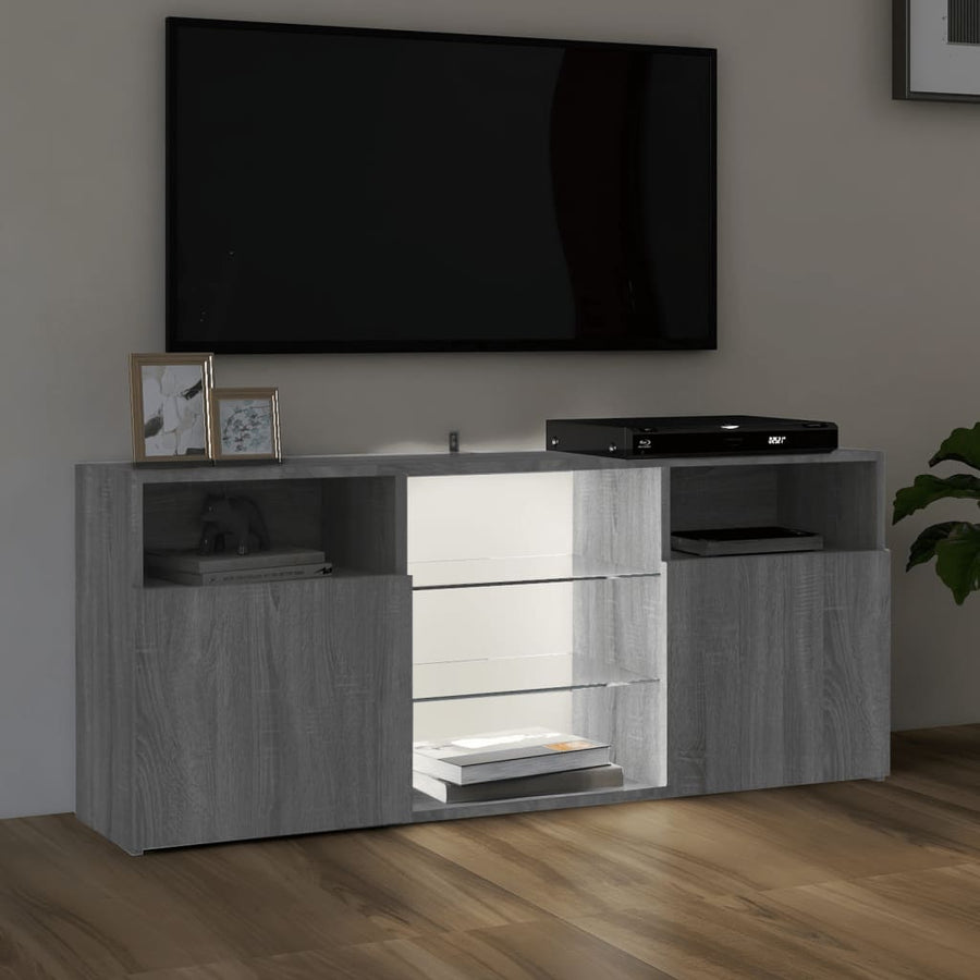 Tv-meubel met LED-verlichting 120x30x50 cm grijs sonoma eiken Grijs sonoma