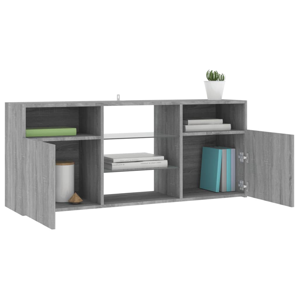 Tv-meubel met LED-verlichting 120x30x50 cm grijs sonoma eiken Grijs sonoma