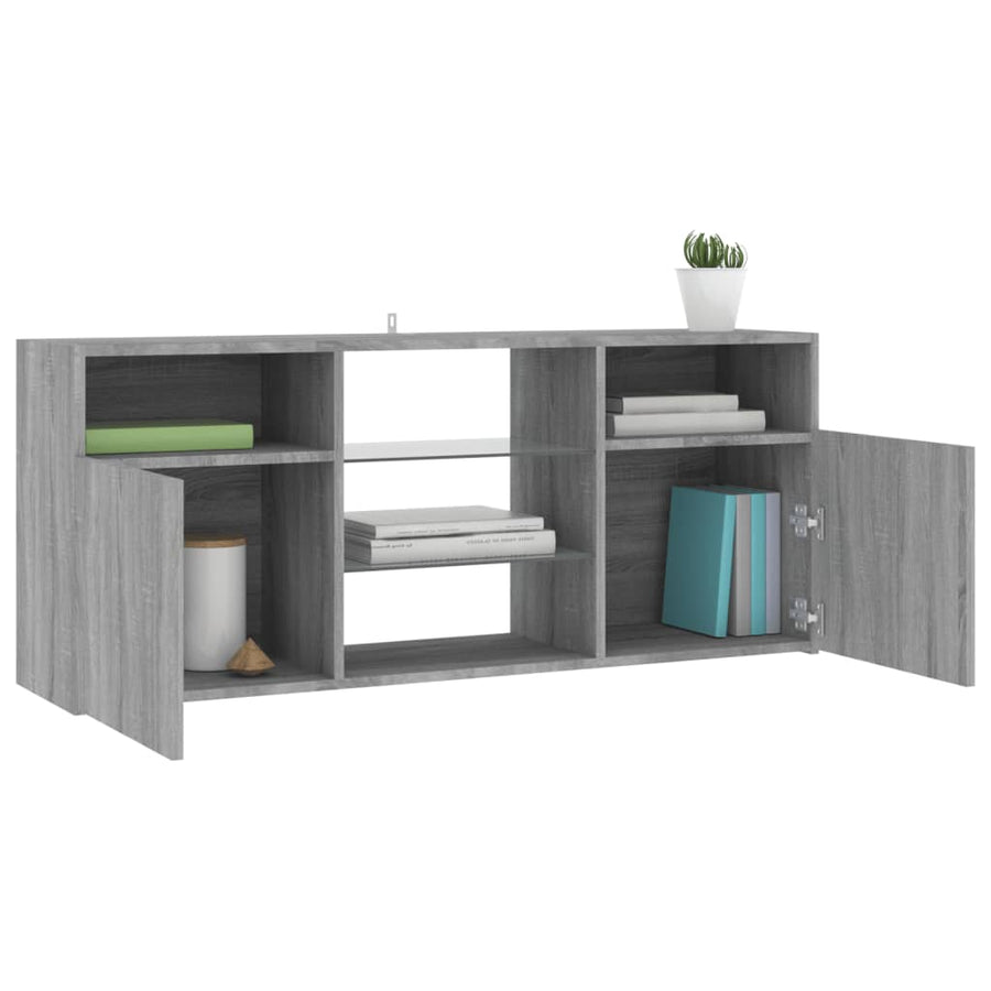 Tv-meubel met LED-verlichting 120x30x50 cm grijs sonoma eiken Grijs sonoma
