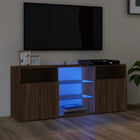 Tv-meubel 120x30x50 cm bruin eikenkleur led