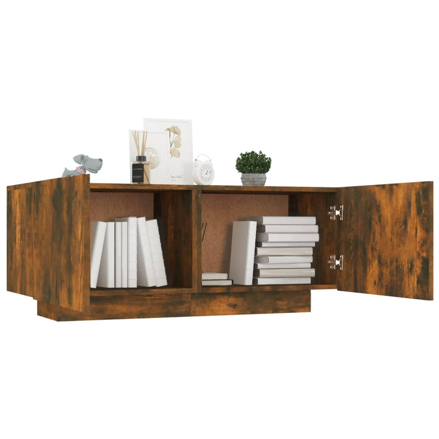 Tv-Meubel 00X35X40 Cm Bewerkt Hout Kleurig Gerookt eiken
