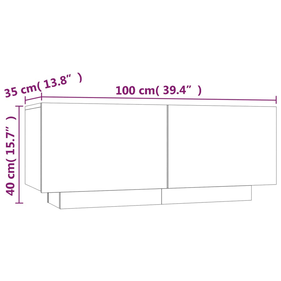 Tv-Meubel 00X35X40 Cm Bewerkt Hout Kleurig Gerookt eiken