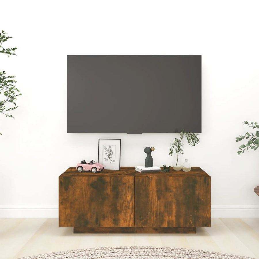 Tv-Meubel 00X35X40 Cm Bewerkt Hout Kleurig Gerookt eiken