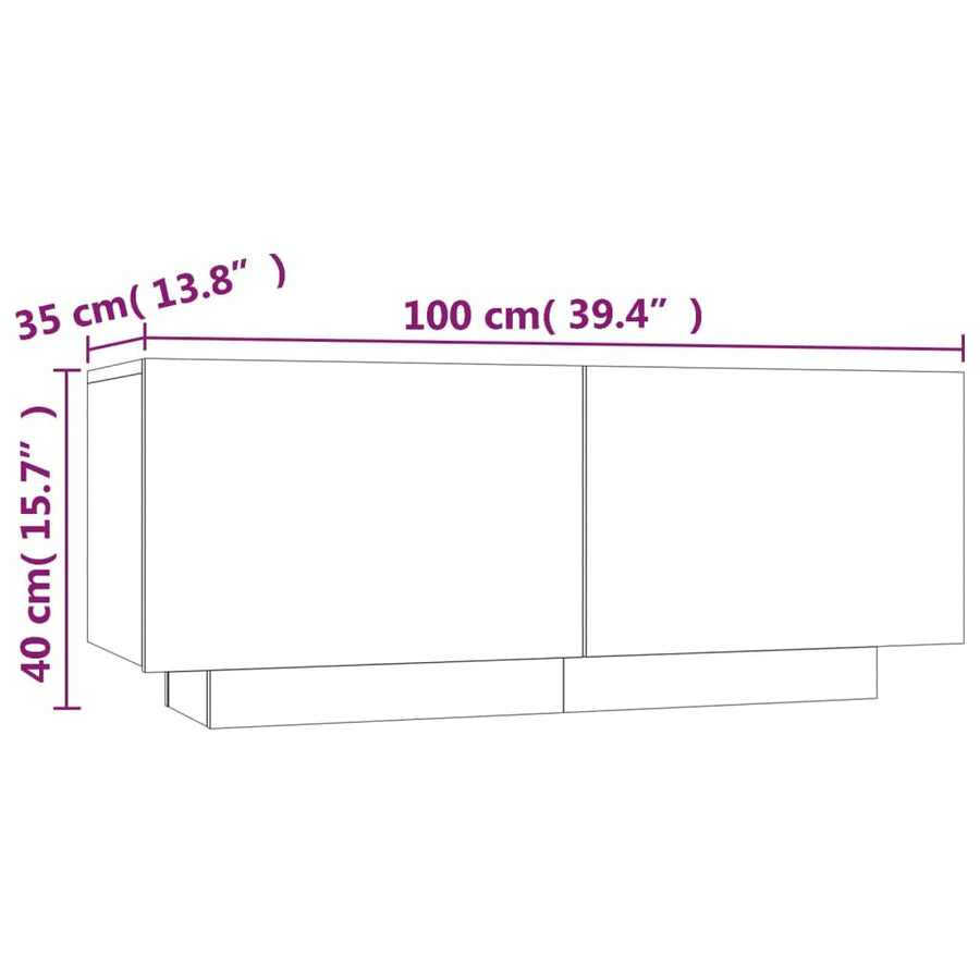 Tv-Meubel 00X35X40 Cm Bewerkt Hout Eikenkleurig Grijs sonoma