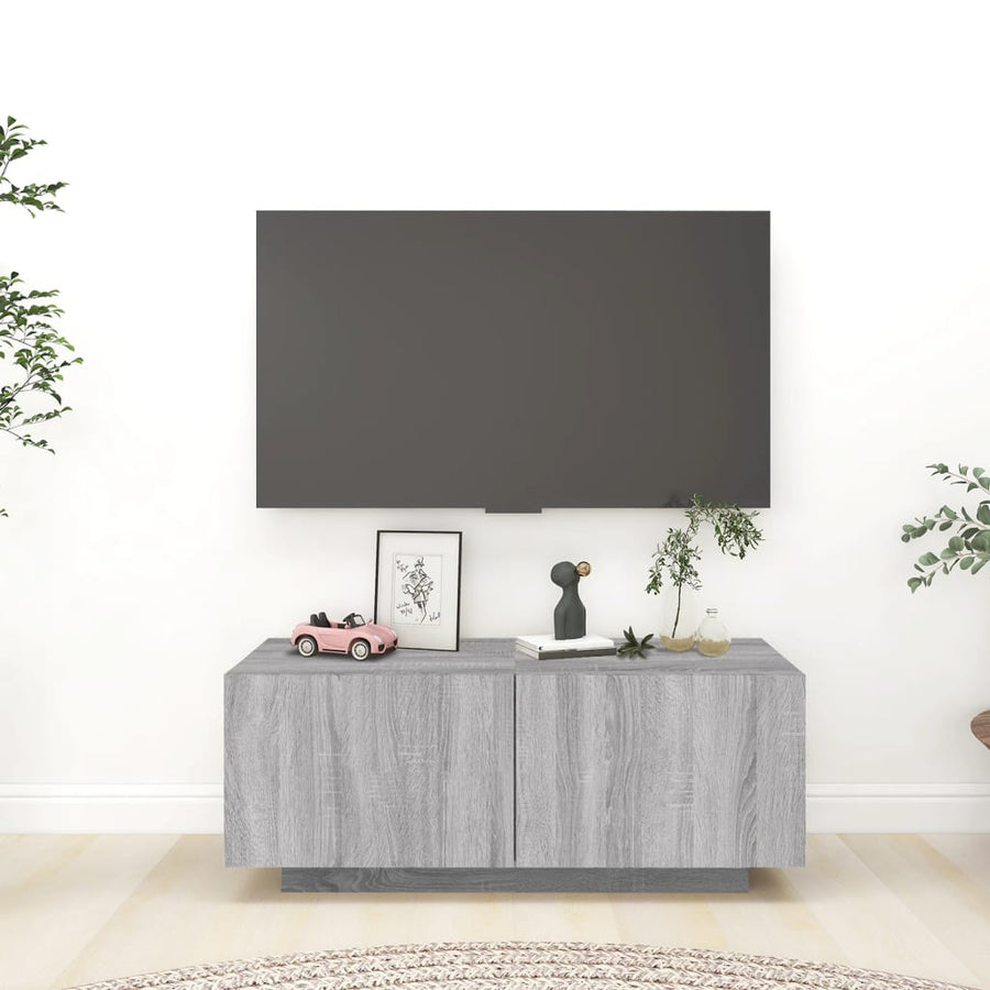 Tv-Meubel 00X35X40 Cm Bewerkt Hout Eikenkleurig Grijs sonoma