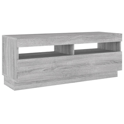 Tv-Meubel Met Led-Verlichting Eiken 100 x 35 x 40 cm Grijs sonoma