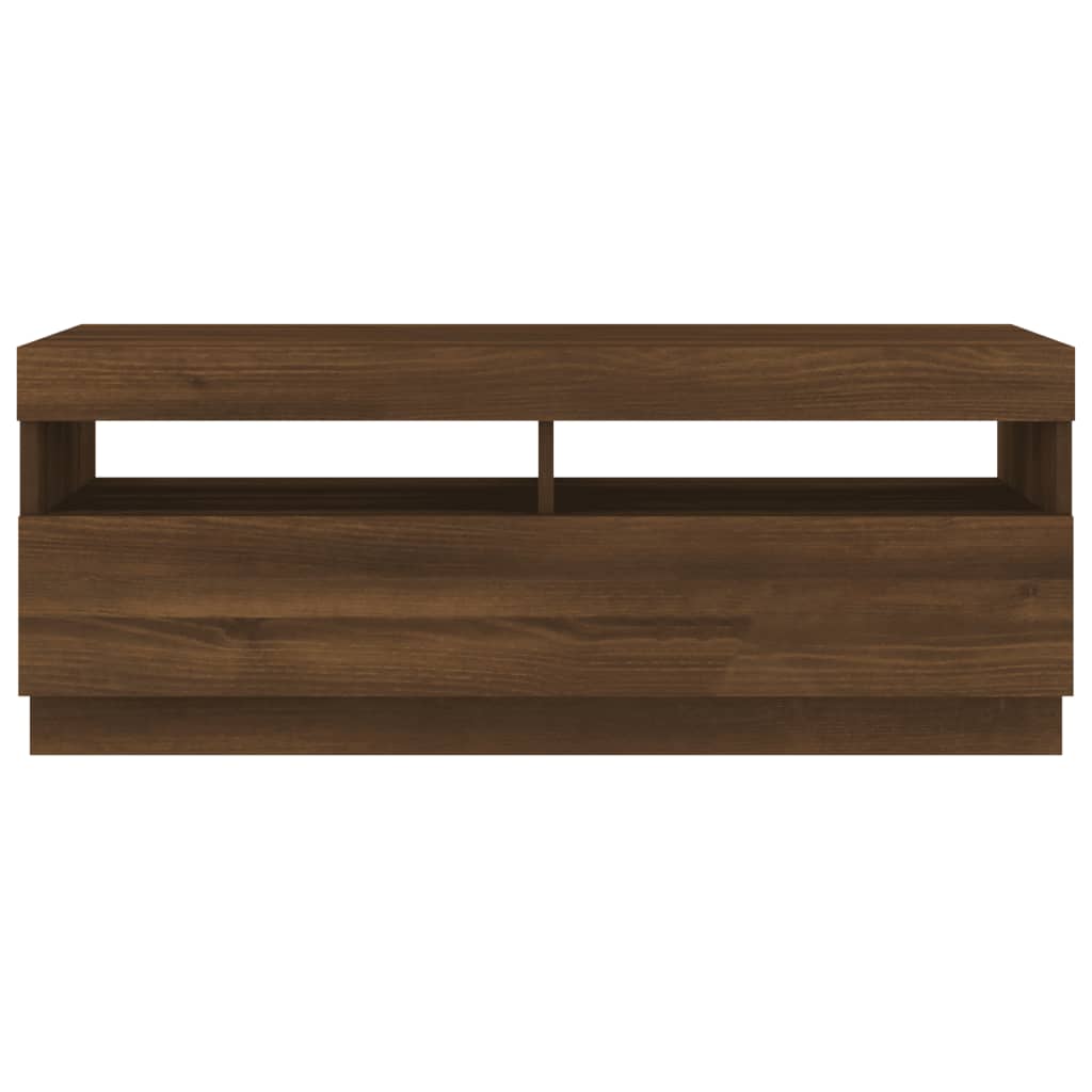 Tv-Meubel Met Led-Verlichting 100 x 35 x 40 cm bruin eikenkleur