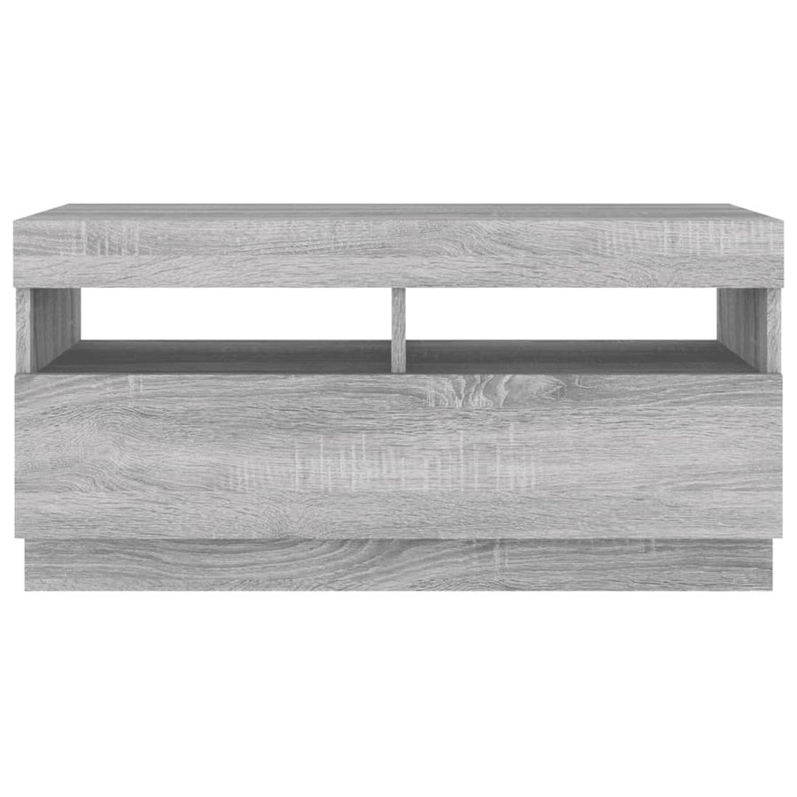 Tv-Meubel Met Led-Verlichting Eiken 80 x 35 x 40 cm Grijs sonoma