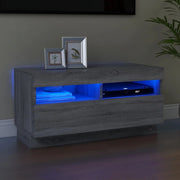 Tv-meubel 80x35x40 cm grijs sonoma eiken met LED