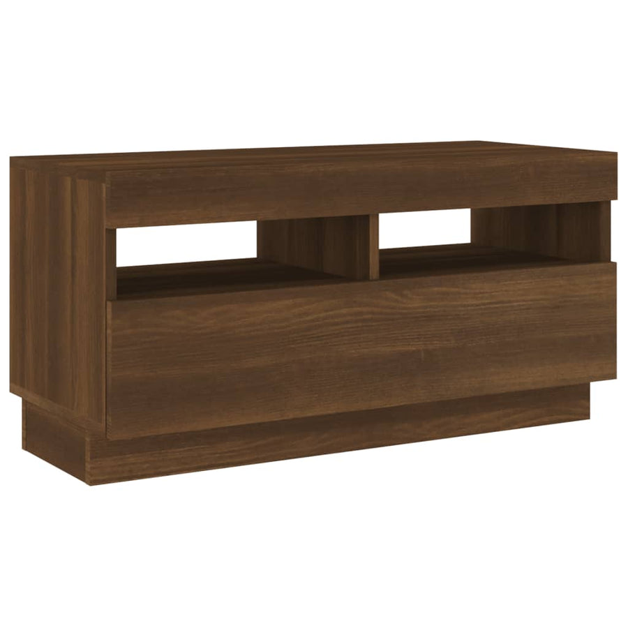 Tv-Meubel Met Led-Verlichting 80 x 35 x 40 cm bruin eikenkleur