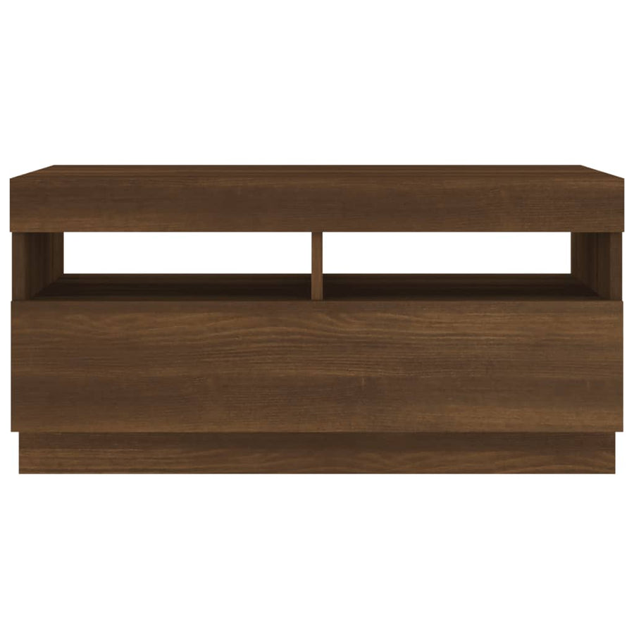 Tv-Meubel Met Led-Verlichting 80 x 35 x 40 cm bruin eikenkleur
