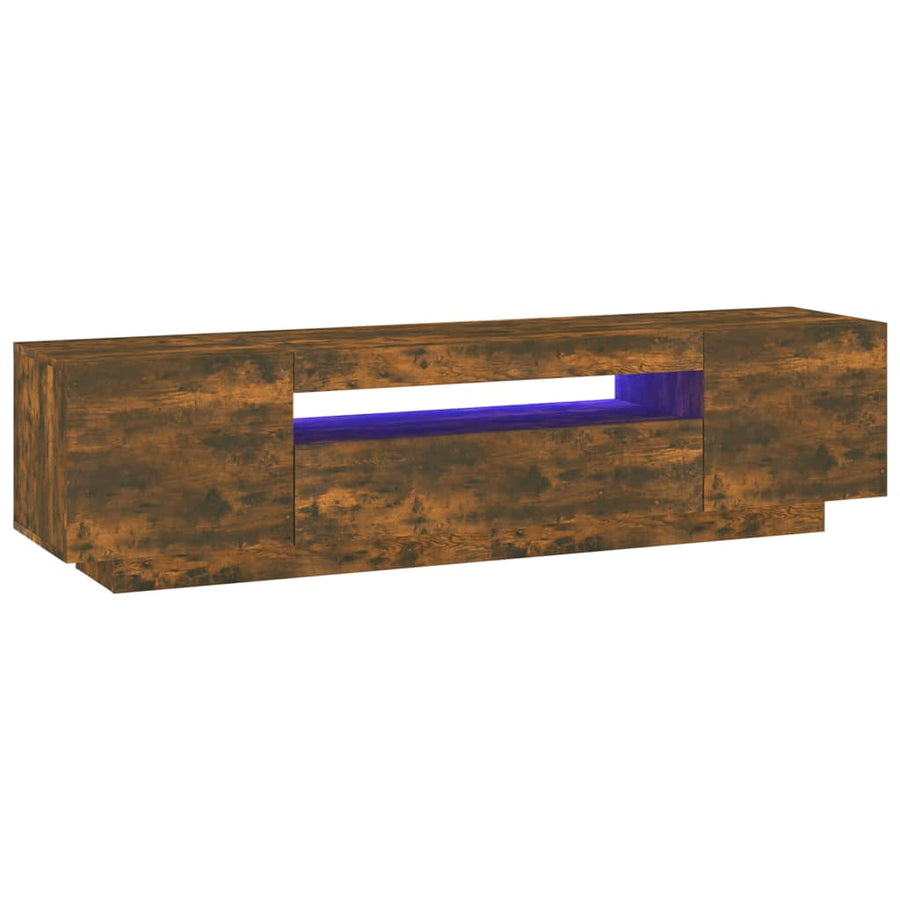 Tv-Meubel Met Led-Verlichting 60X35X40 Cm Kleurig Gerookt eiken