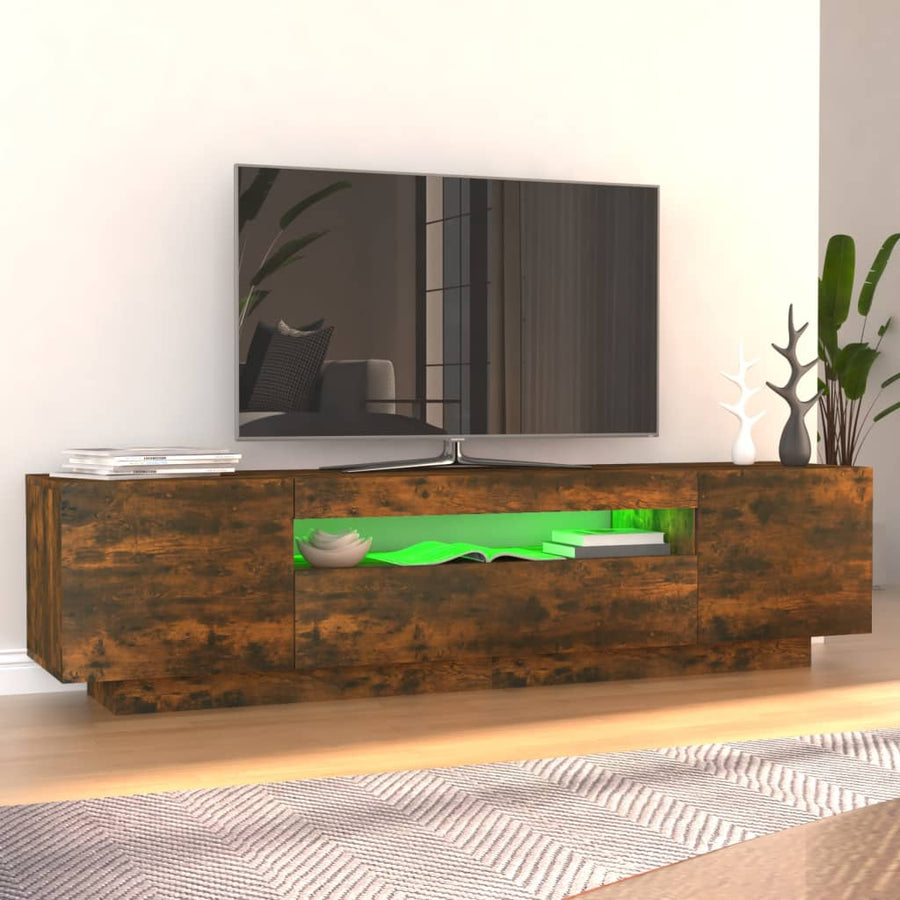 Tv-Meubel Met Led-Verlichting 60X35X40 Cm Kleurig Gerookt eiken