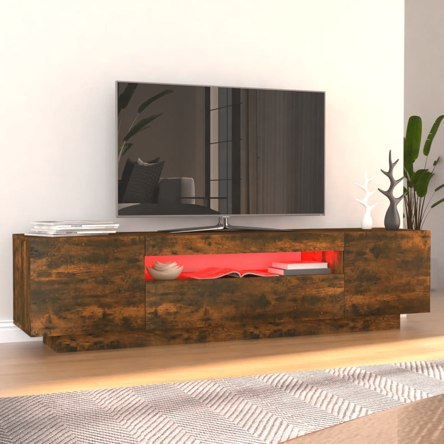 Tv-Meubel Met Led-Verlichting 60X35X40 Cm Kleurig Gerookt eiken
