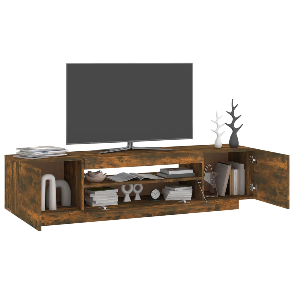 Tv-Meubel Met Led-Verlichting 60X35X40 Cm Kleurig Gerookt eiken
