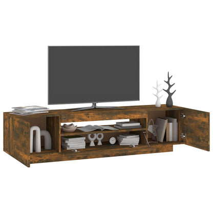 Tv-Meubel Met Led-Verlichting 60X35X40 Cm Kleurig Gerookt eiken