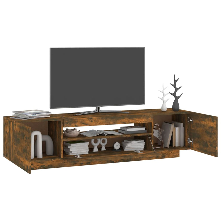Tv-Meubel Met Led-Verlichting 60X35X40 Cm Kleurig Gerookt eiken