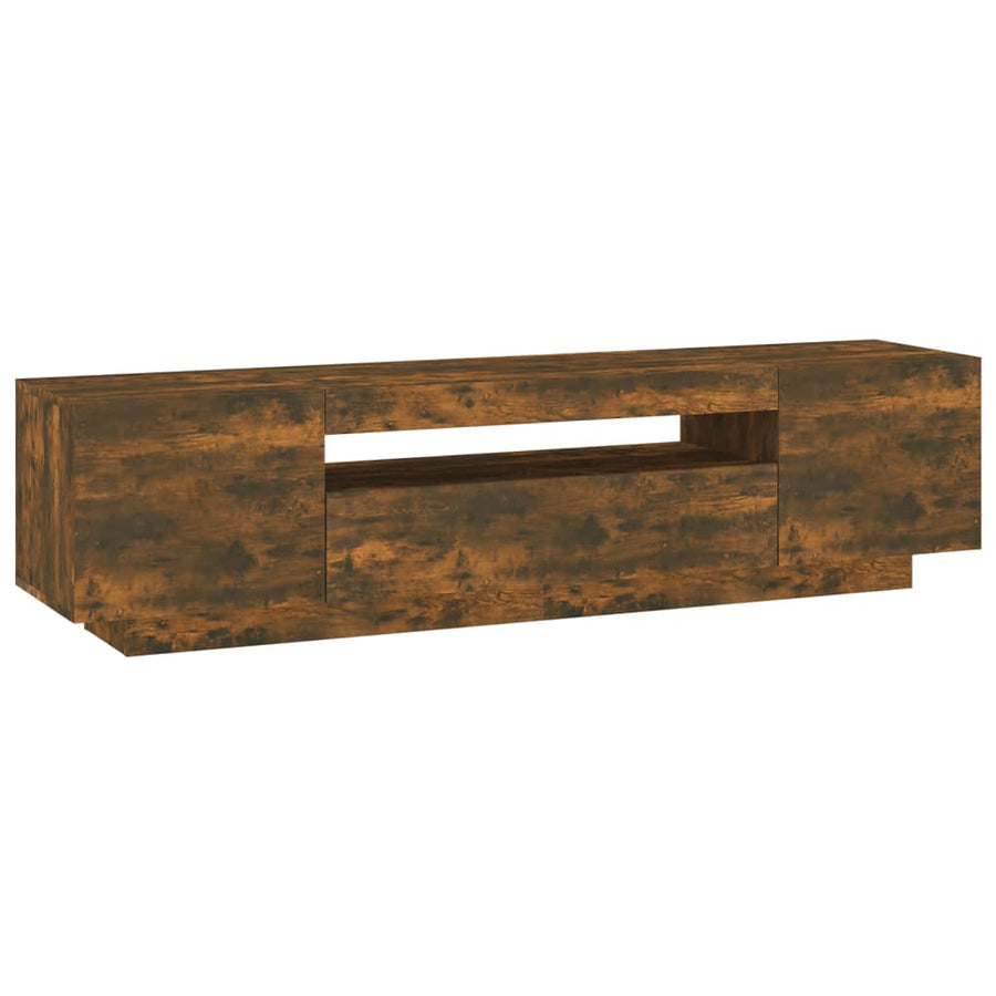Tv-Meubel Met Led-Verlichting 60X35X40 Cm Kleurig Gerookt eiken