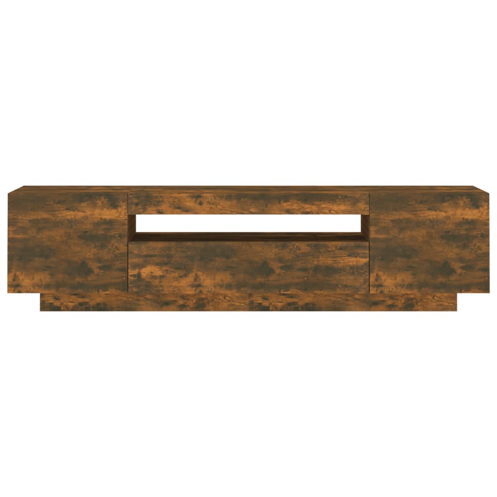 Tv-Meubel Met Led-Verlichting 60X35X40 Cm Kleurig Gerookt eiken